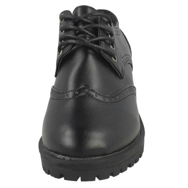 Spot On Girls Spot On Mid Chunky Heel Brogue School Shoes H3071