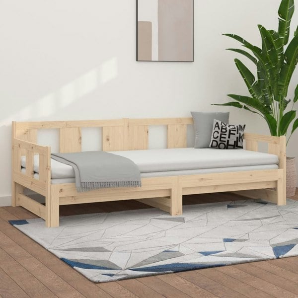 Berkfield Pull-out Day Bed Solid Wood Pine 2x(90x190) cm