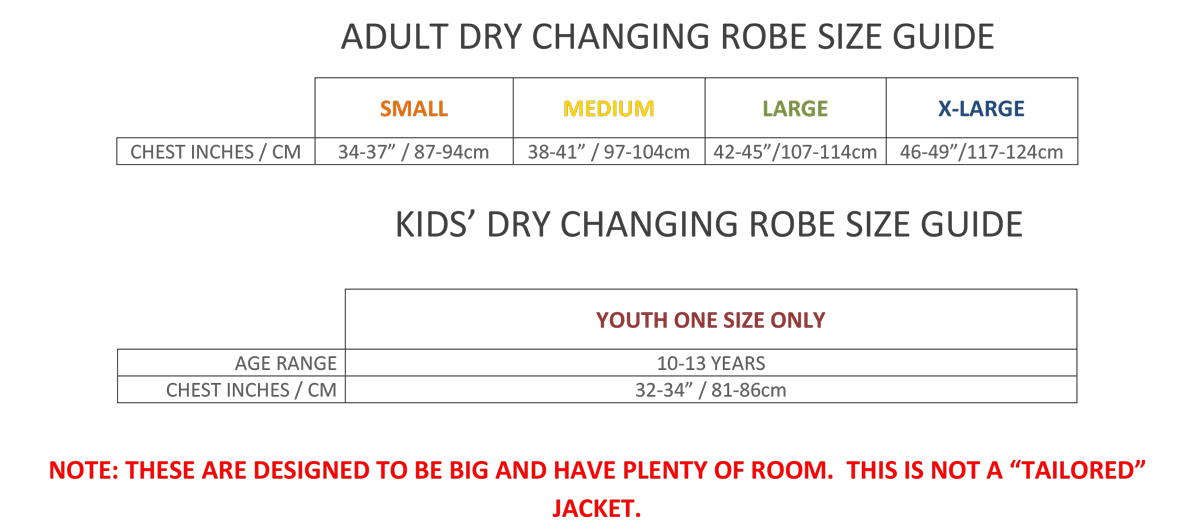 Xero Degrees Adult Xero Degrees Insulated ¾ Length Changing Robe Dry Robe {XO-CH911}