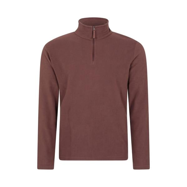 Mountain Warehouse Mens Camber II Camo Half Zip Fleece Top - Dark Brown - 