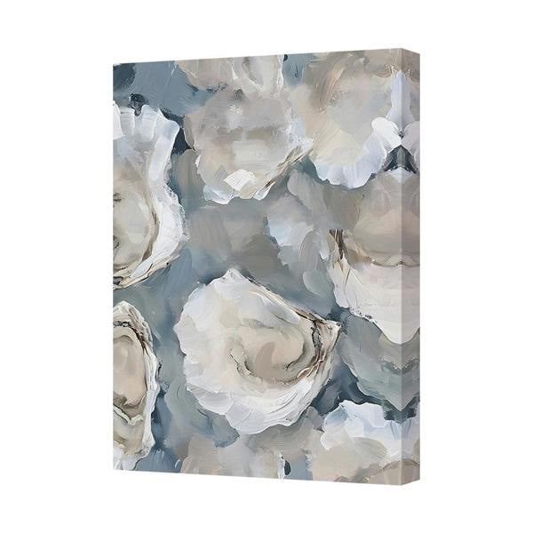 Benjamin Tate Design Abstract Neutral Floral Canvas Art Print White Roses Modern Decor
