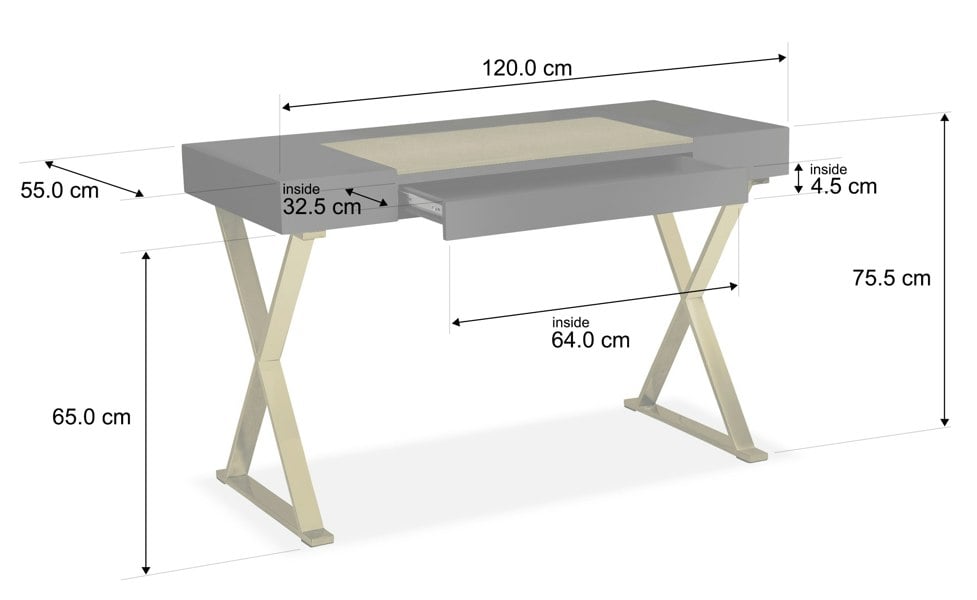 Centurion Supports ADONIS Black Gold with Built-In Luxury Leather Pad Ergonomic Home Office Desk