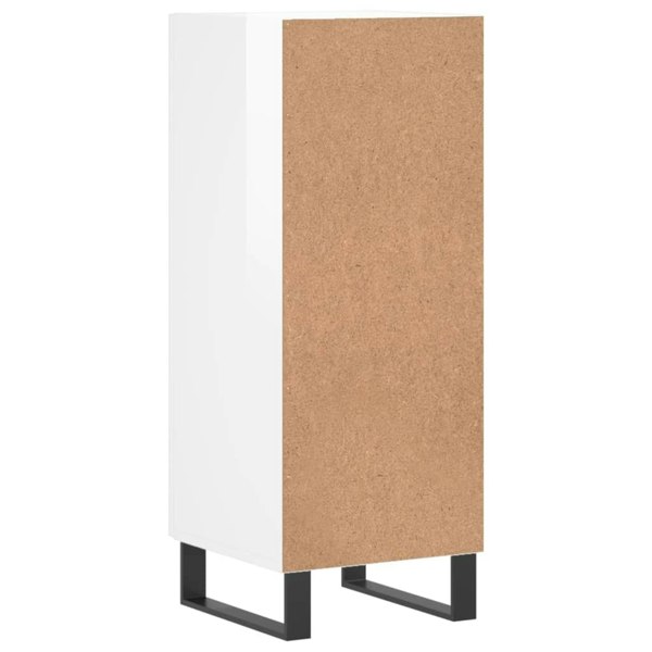 Berkfield Sideboard High Gloss White 34.5x34x90 cm Engineered Wood