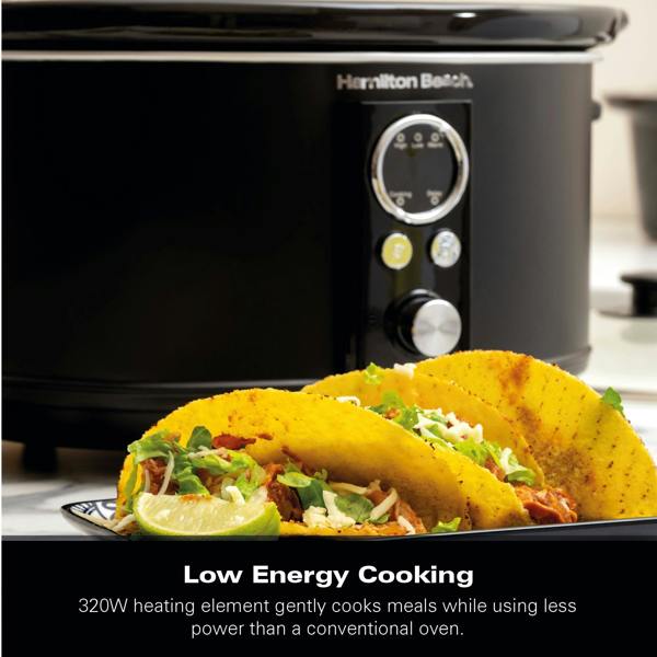 Hamilton Beach Digital 6.5L Oval Slow Cooker - Black