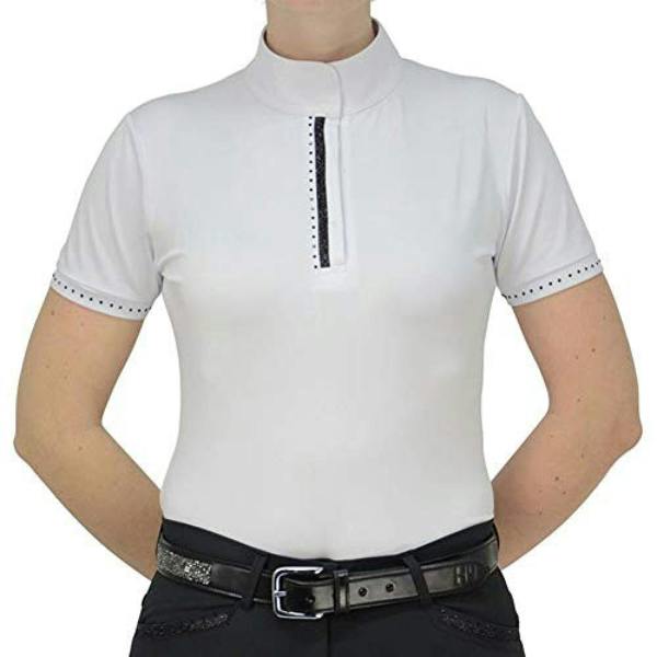 HyFASHION Womens/Ladies Roka Show Shirt - White/Black Crystal - 