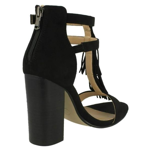 Spot On Ladies Spot On Heeled Tassel Sandal