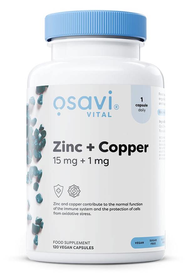 Osavi Zinc + Copper, 15mg + 1mg - 120 vegan caps