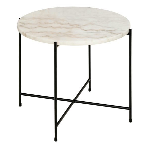Furniture To Go Avila Side Table with White Marble Top 52x40cm