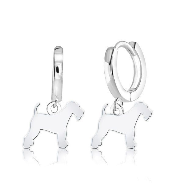 Mylee London Airedale Terrier Silhouette Silver Earrings