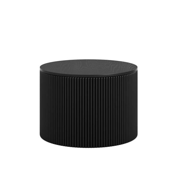 Wyld Haus Trecool Black Wood Reeded Round Coffee Table