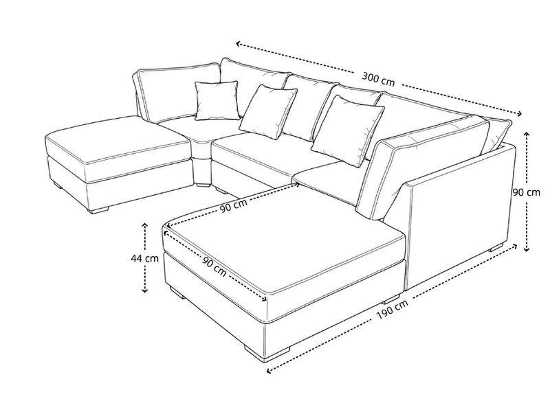 Outdoor Living The Chelsea U-Shaped Modular Corner Sofa with Deep Seat