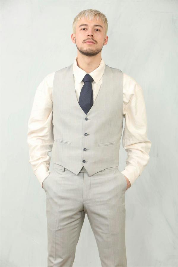 Infinity Leather Men's 3 Piece Prince Of Wales Grey Suit Workwear