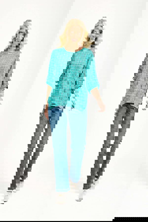 Dotted Check Print Top