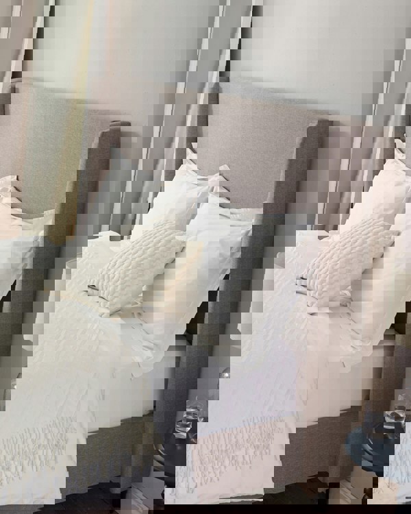 DS Living Siena Winged Grey Upholstered Bed Frame