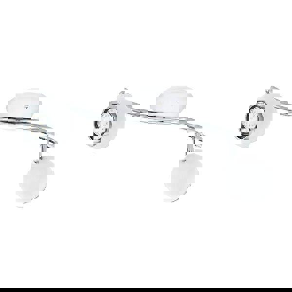 Flush Spot Ceiling Light Colour White Chrome Plated Shade Bulb GU10 2x3W Incl. Loops