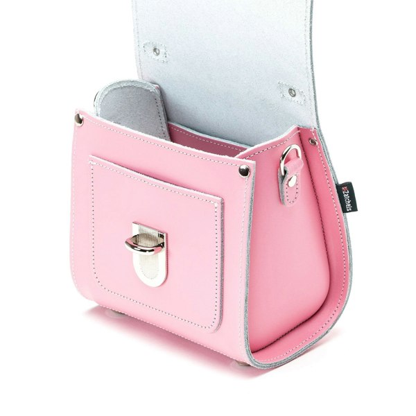 Zatchels Handmade Leather Sugarcube Handbag - Pastel Pink