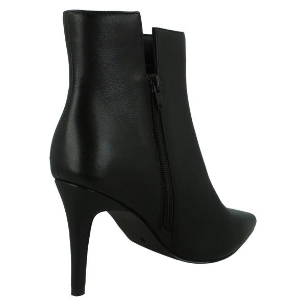 Spot On Ladies Spot On High Heel Leather Ankle Boots with Inside Zip F51212