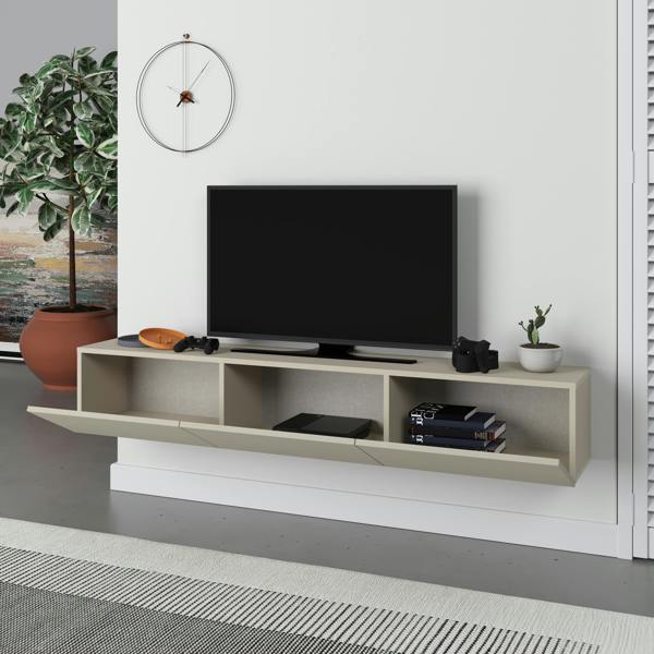 Decortie Francy Modern Wall Mounted TV Unit 55" Multimedia Centre 180cm