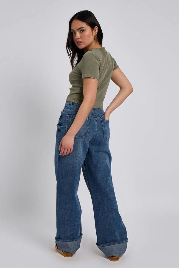 Urban Bliss Wide Leg Turn Up Jean
