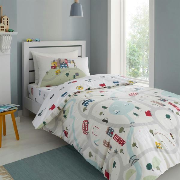 Transport White Duvet Cover Set