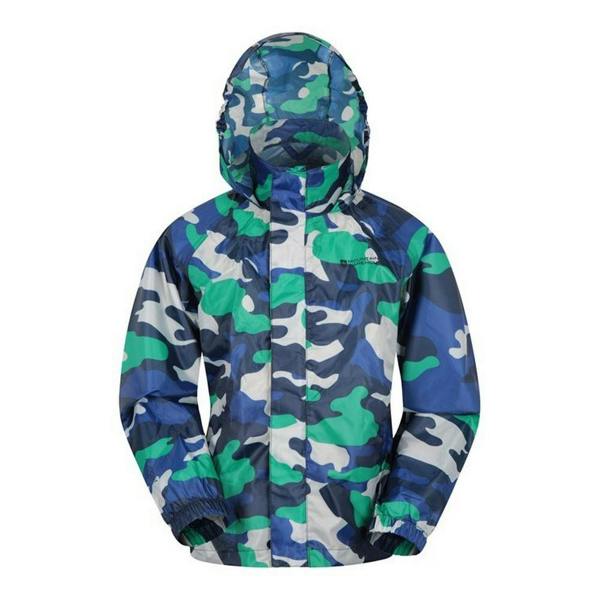Mountain Warehouse Childrens/Kids Pakka Camo Waterproof Jacket - Blue - 