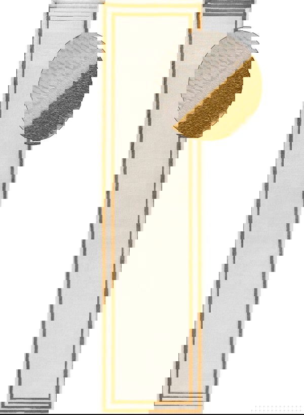 Bordered Living Room rug, gold-cream colours, stain-resistant and non-shedding