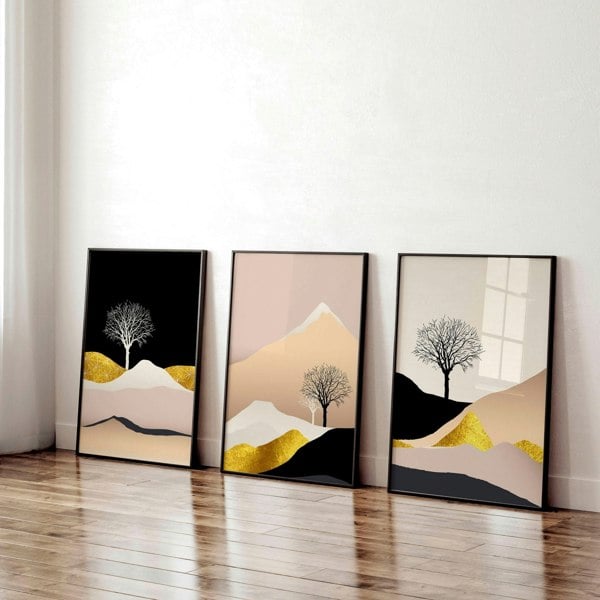 Wall art Scandinavian for office | set of 3 framed wall art