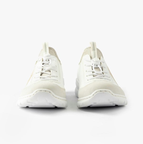Rieker Womens Elasticated Shoes - White Combination (L32G9-80)