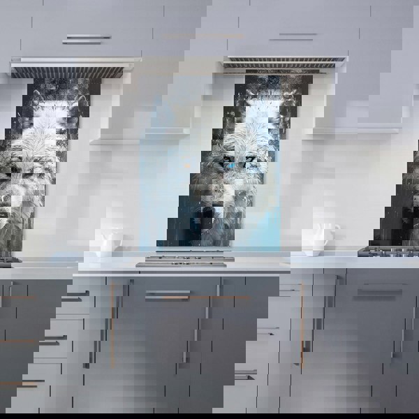 Warren Reed - Designer White Wolf Face Splashart Kitchen Splashback