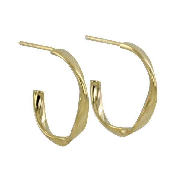 Sterling Silver Twister Hoop Earrings - Reeves & Reeves