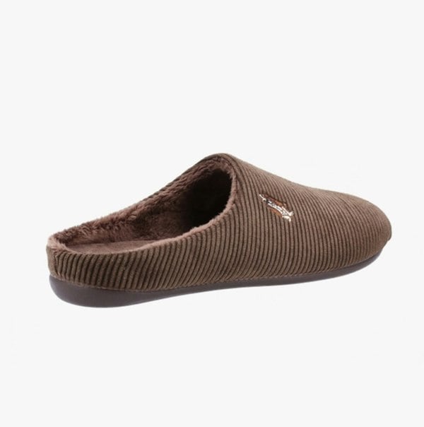 Hush Puppies REID Mens Mule Slippers Chocolate