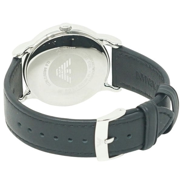 Emporio Armani Black Leather Strap Watch Set