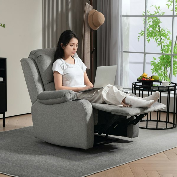 HOMCOM Recliner Armchair for Living Room, Recliner with Cup Holder