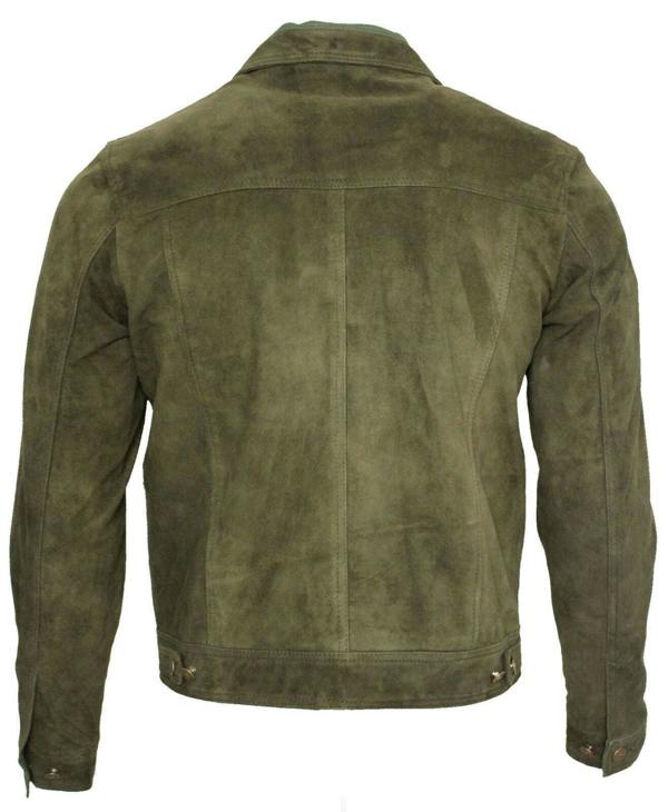 Infinity Leather Mens Goat Suede Leather Trucker Jacket-Taraz
