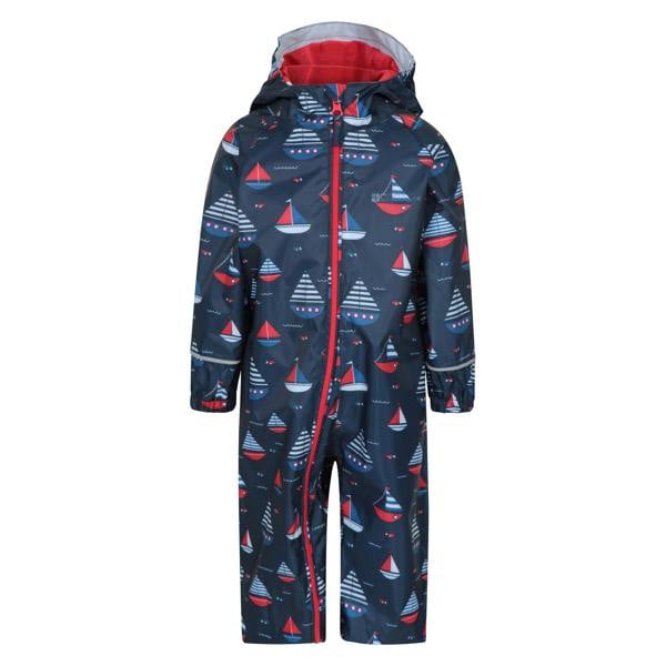 Mountain Warehouse Childrens/Kids Puddle Printed Waterproof Rain Suit - Navy - 