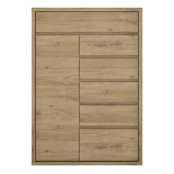 Wyld Haus Athens Natural Oak Wood Effect 1 Door 6 Drawer Storage Chest