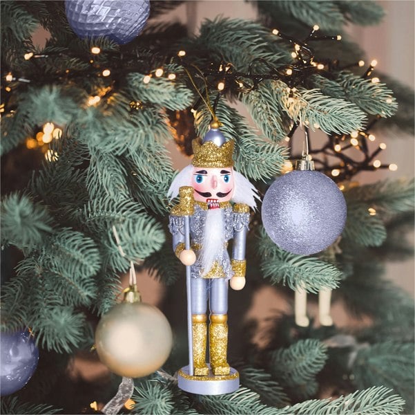 St Helens Nutcracker GOLD & SILVER  WITH CROWN