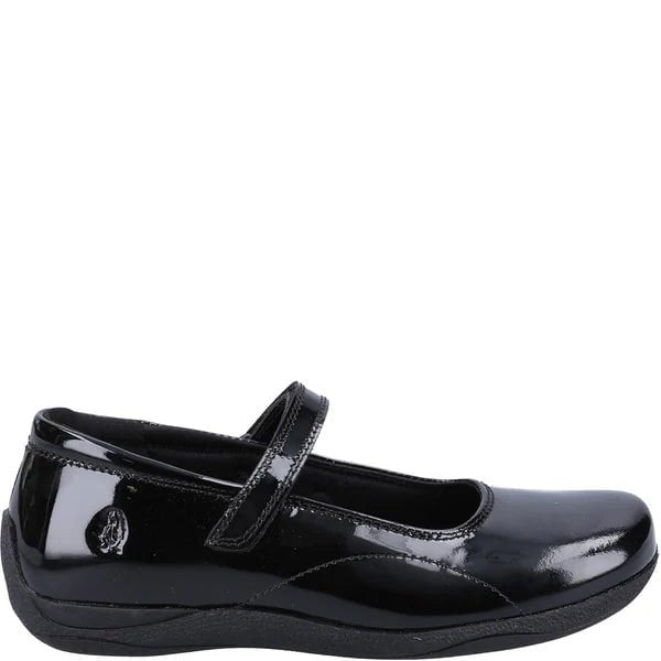 Hush Puppies ARIA Girls School Shoes Black Patent