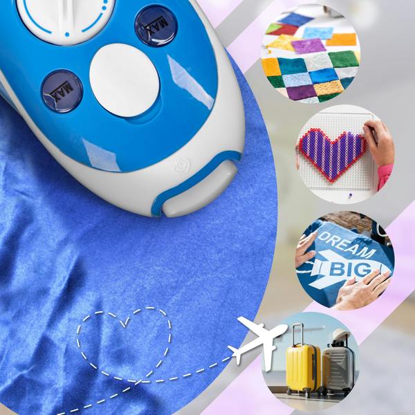 Duronic SI2 BE Mini Travel Steam Iron 375W Blue 50ml Variable Temperature for Holidays Quilting & Crafts