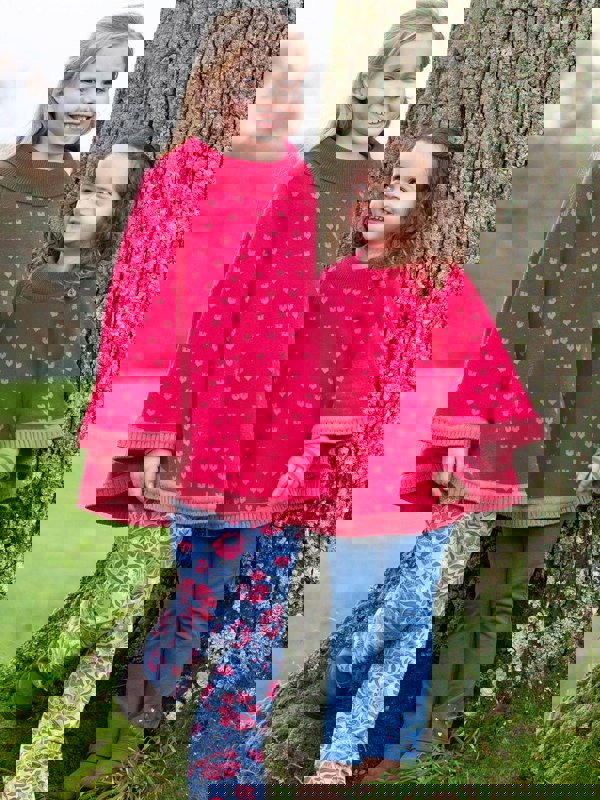 Kite Girls Organic Rosey Heart Poncho