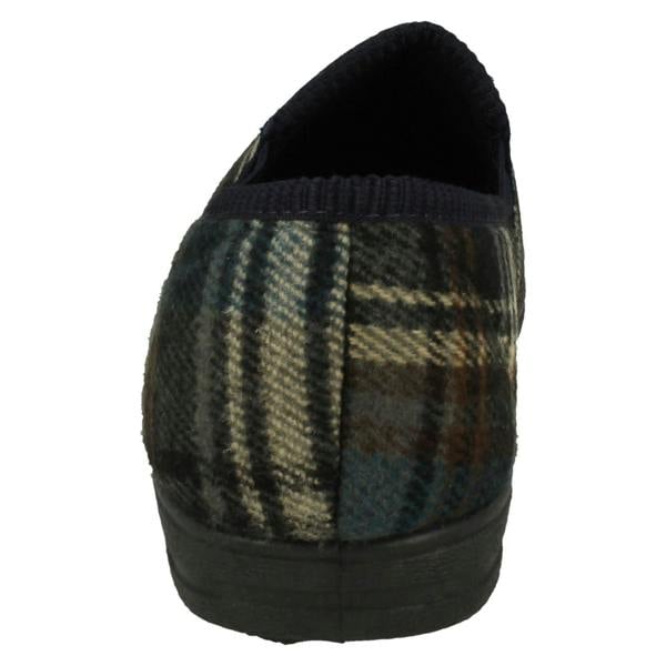 Mens Slippers Checked Pattern Full Slipper - Noah