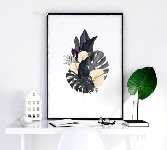 Art for bathroom | set of 3 Tropical wall prints