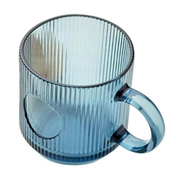 MidOcean Vitrio Ribbed Glass 300ml Mug - Transparent Blue - 