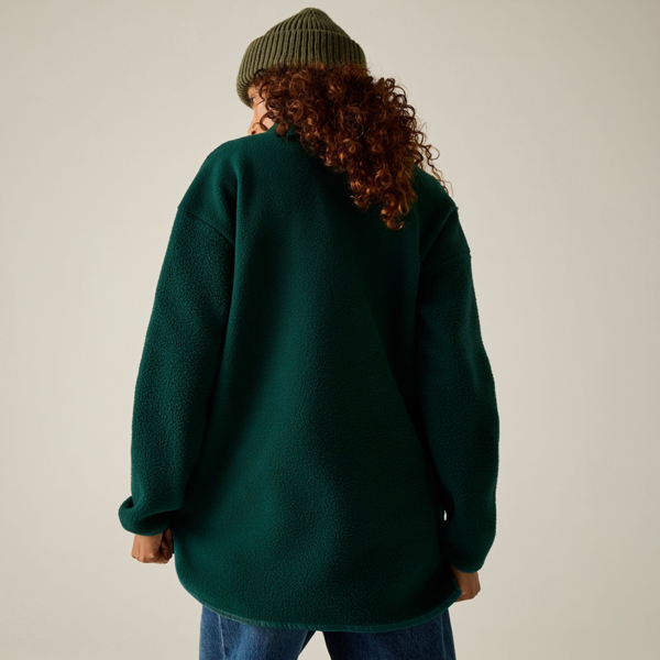 Regatta Womens Frankie Borg Half Zip Longline Fleece Top - Deep Pine