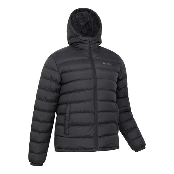 Mountain Warehouse Mens Seasons Faux Fur Lined Padded Jacket - Black - 