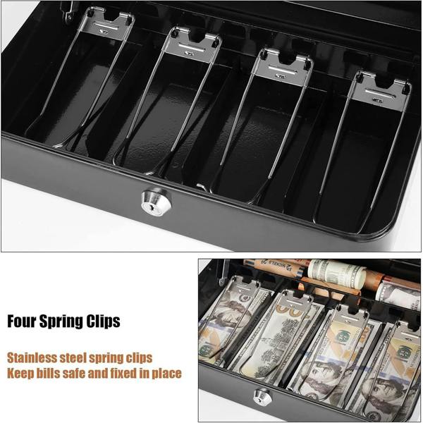 Havendro Lockable Metal Cash Box Large Security Storage for Money Coin and Notes