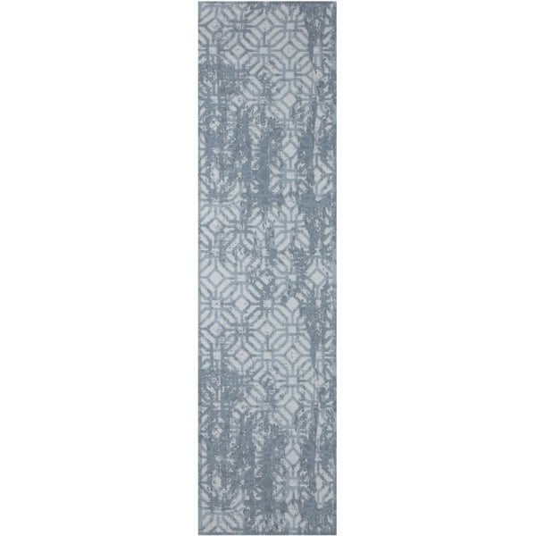 Machine Washable Flatweave Rug Geometric in Blue