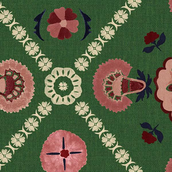 Joules Festival Floral Trellis Green Wallpaper