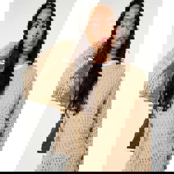 Pink Vanilla Waffle Knit Crop Jumper