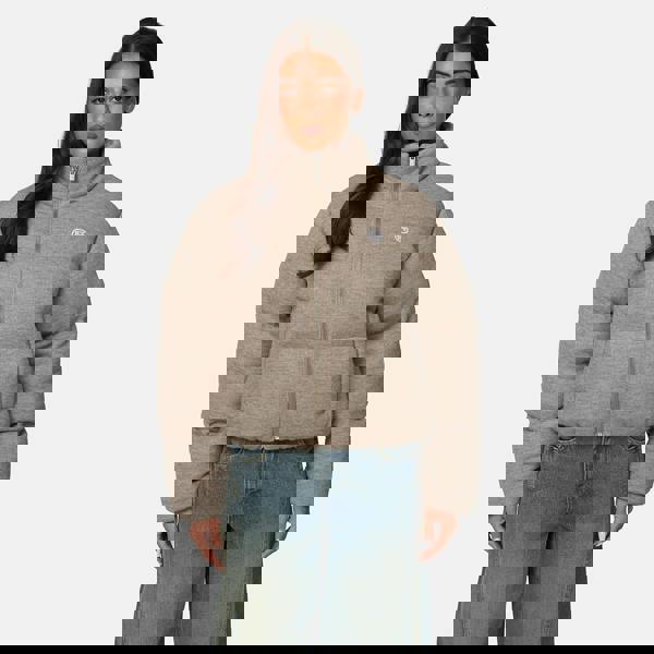 Good For Nothing Taupe Knitted Padded Jacket - Taupe Image 1